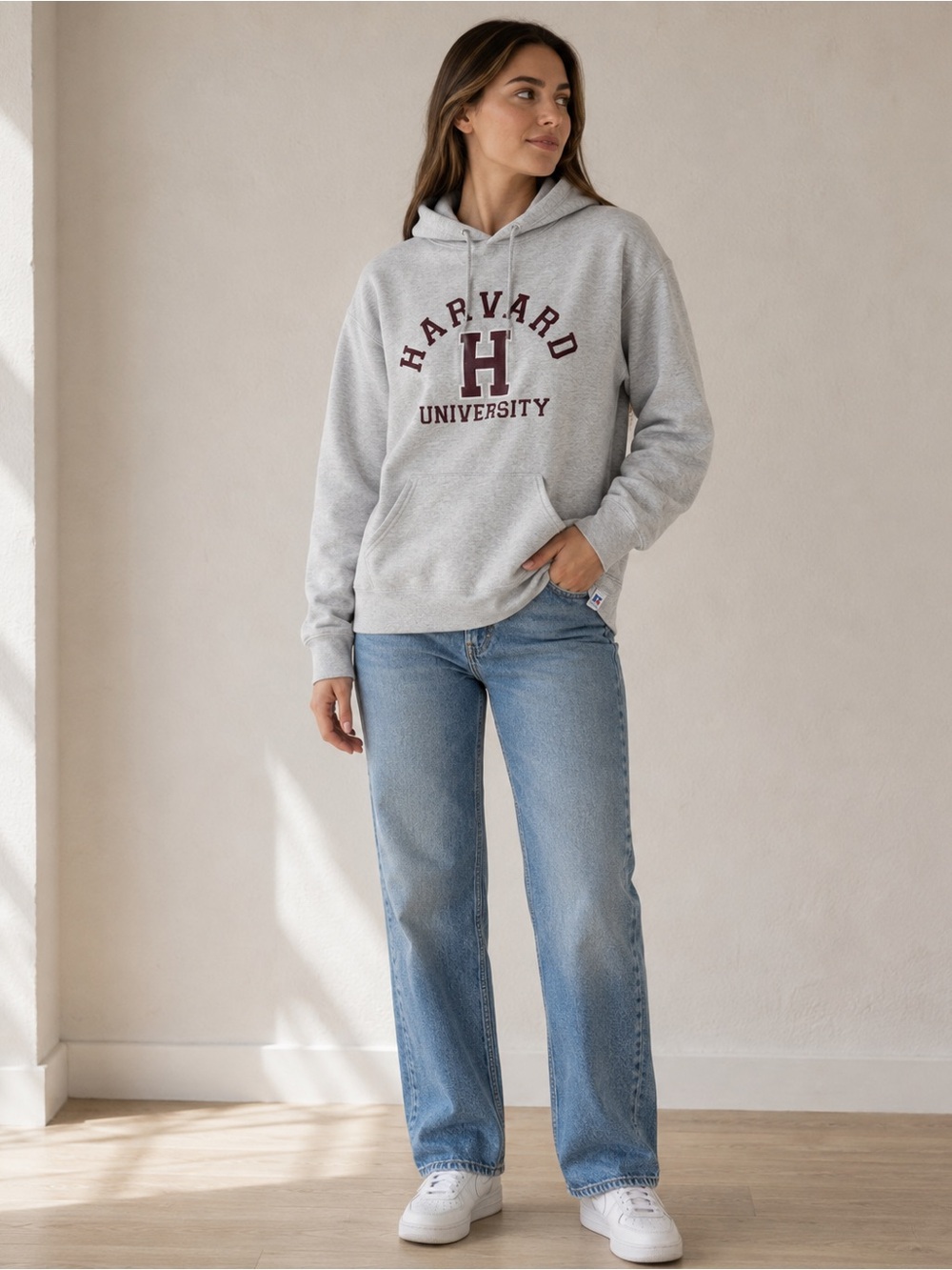 Harvard University Russell Athletic Hoodie Grey S Collegiate